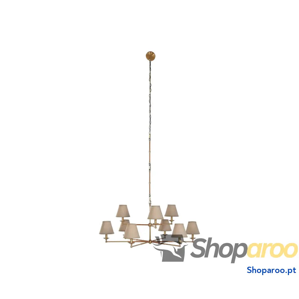 Candeeiro de teto Home ESPRIT Bege Dourado Latão 25 W 113 x 113 x 132 cm