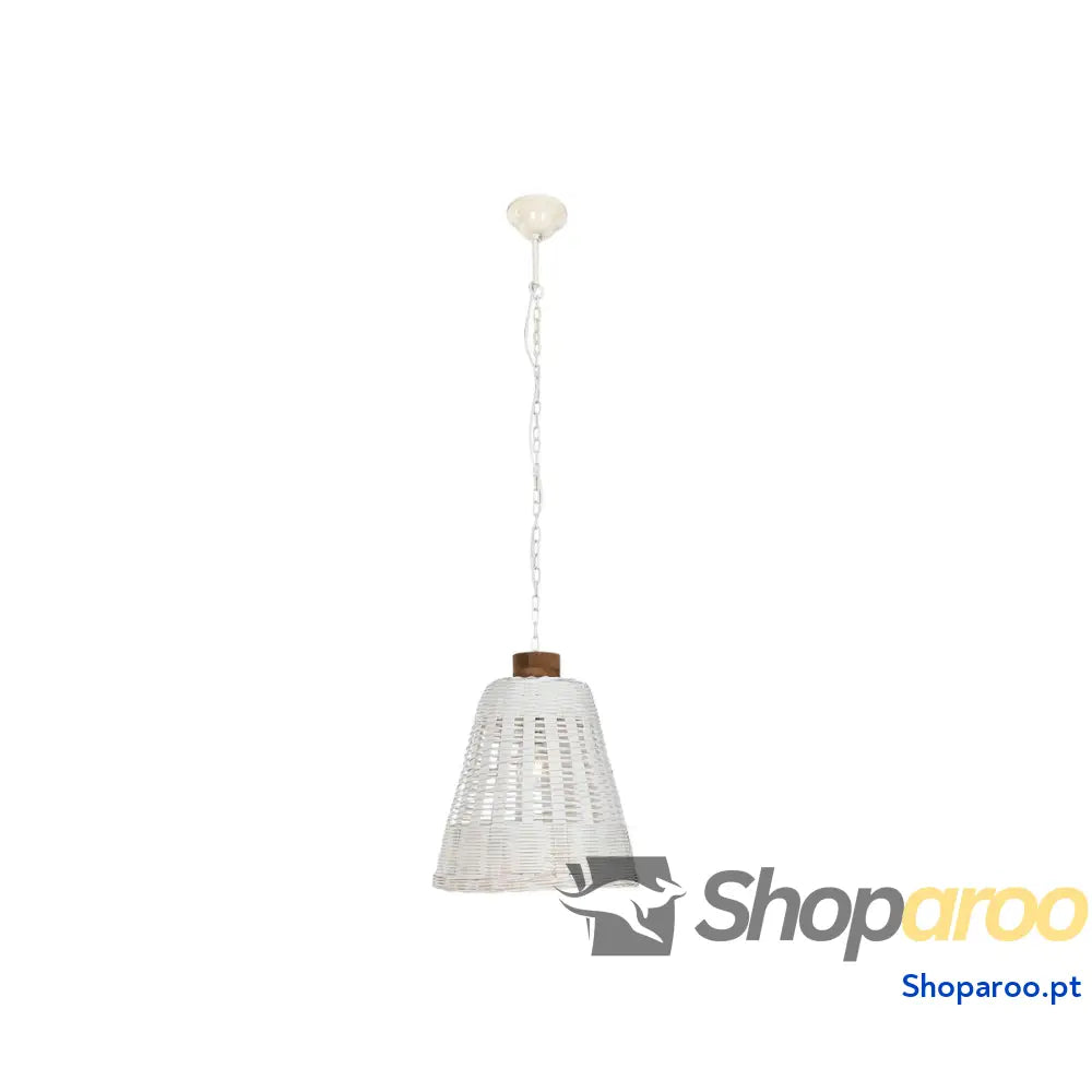 Candeeiro de teto Home ESPRIT Branco Bambu Madeira de mangueira 50 W 48 x 48 x 57 cm