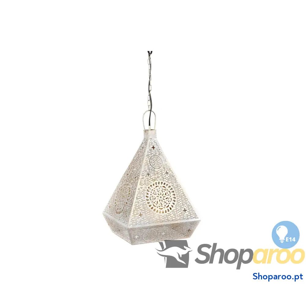 Candeeiro de teto Home ESPRIT Branco Dourado Metal 25 W 29 x 26 x 40 cm