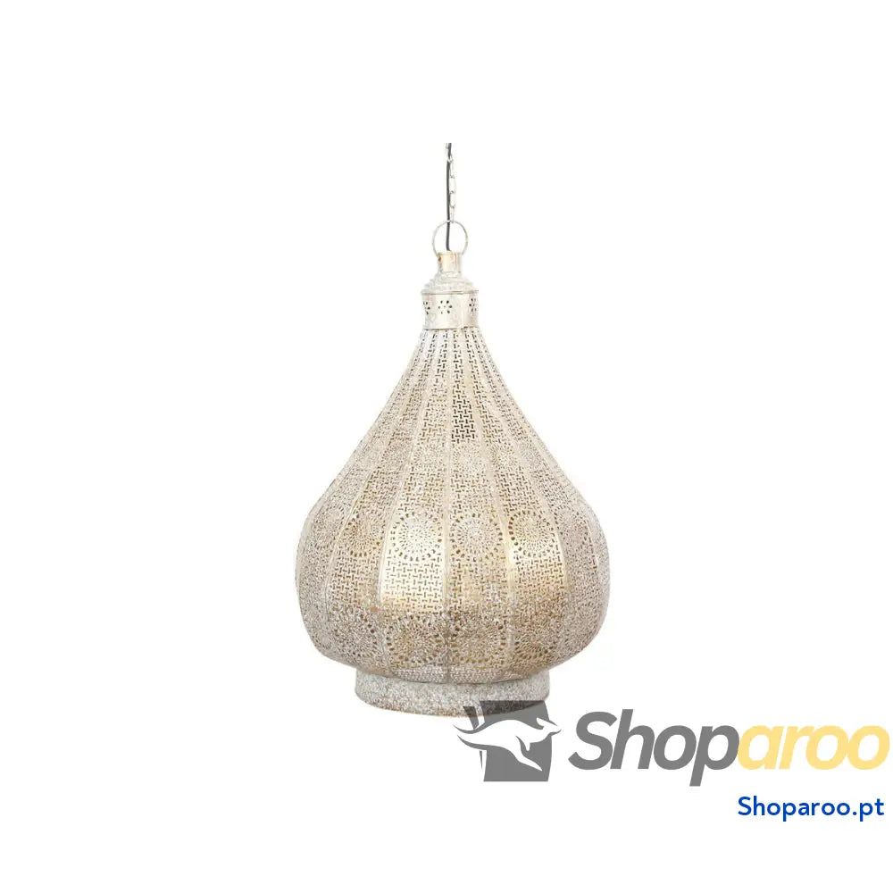 Candeeiro de teto Home ESPRIT Branco Dourado Metal 40 W 40 x 40 x 55 cm
