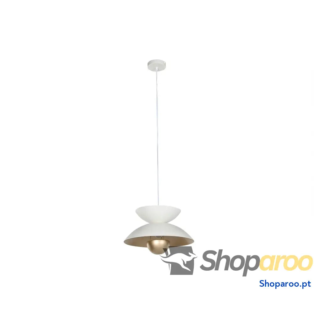 Candeeiro de teto Home ESPRIT Branco Dourado Metal 50 W 36 x 36 x 22 cm