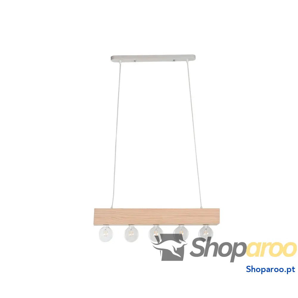Candeeiro de teto Home ESPRIT Branco Preto Marrom claro Madeira 50 W 80 x 10 x 30 cm