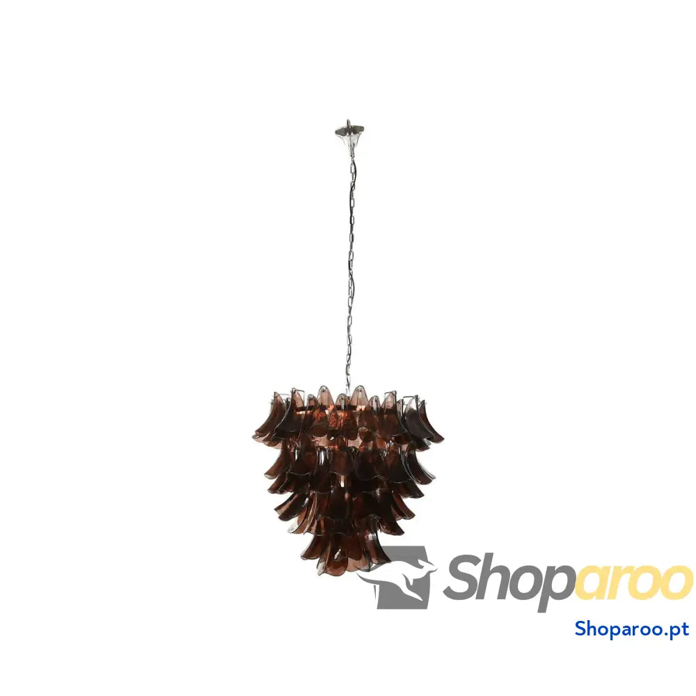 Candeeiro de teto Home ESPRIT Castanho Prateado Cristal Aço 25 W 80 x 80 x 80 cm