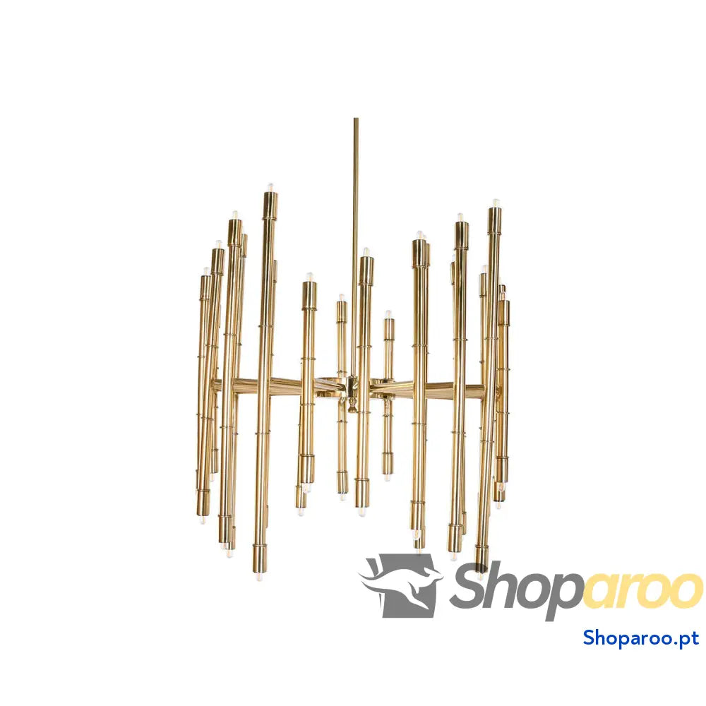 Candeeiro de teto Home ESPRIT Dourado Metal Aço 74 x 74 x 138 cm