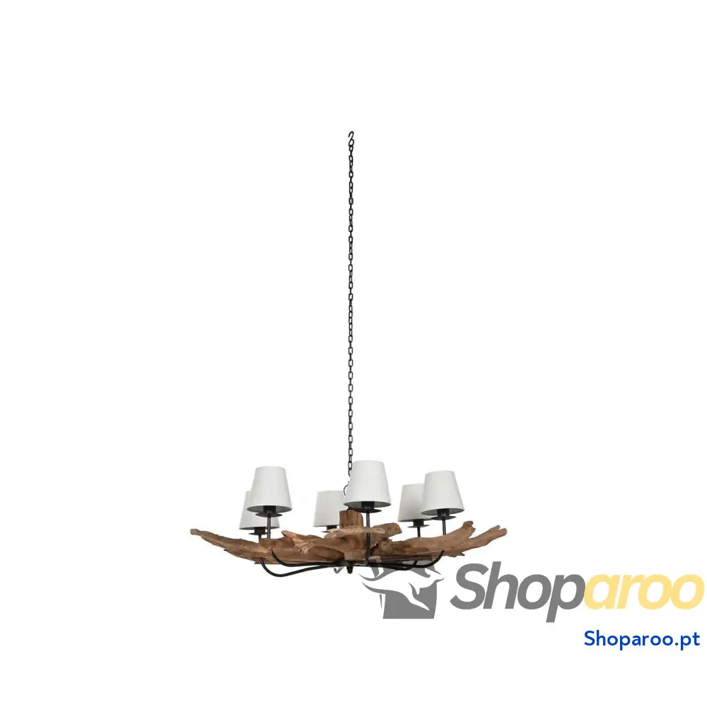 Candeeiro de teto Home ESPRIT Ferro Teca 130 X 130 X 35 cm