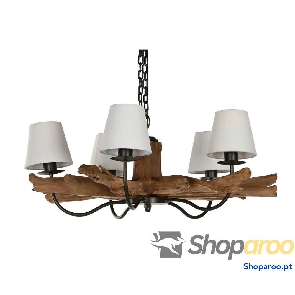 Candeeiro de teto Home ESPRIT Ferro Teca 90 x 90 x 35 cm