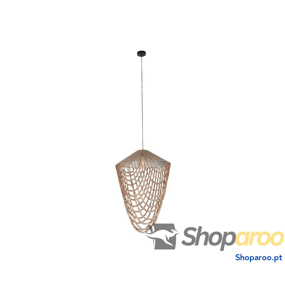 Candeeiro de teto Home ESPRIT Marrom claro Juta Madeira 67 x 67 x 100 cm