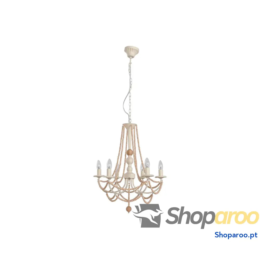 Candeeiro de teto Home ESPRIT Marrom claro Metal Ferro Pinheiro 25 W 57 x 28 x 57 cm