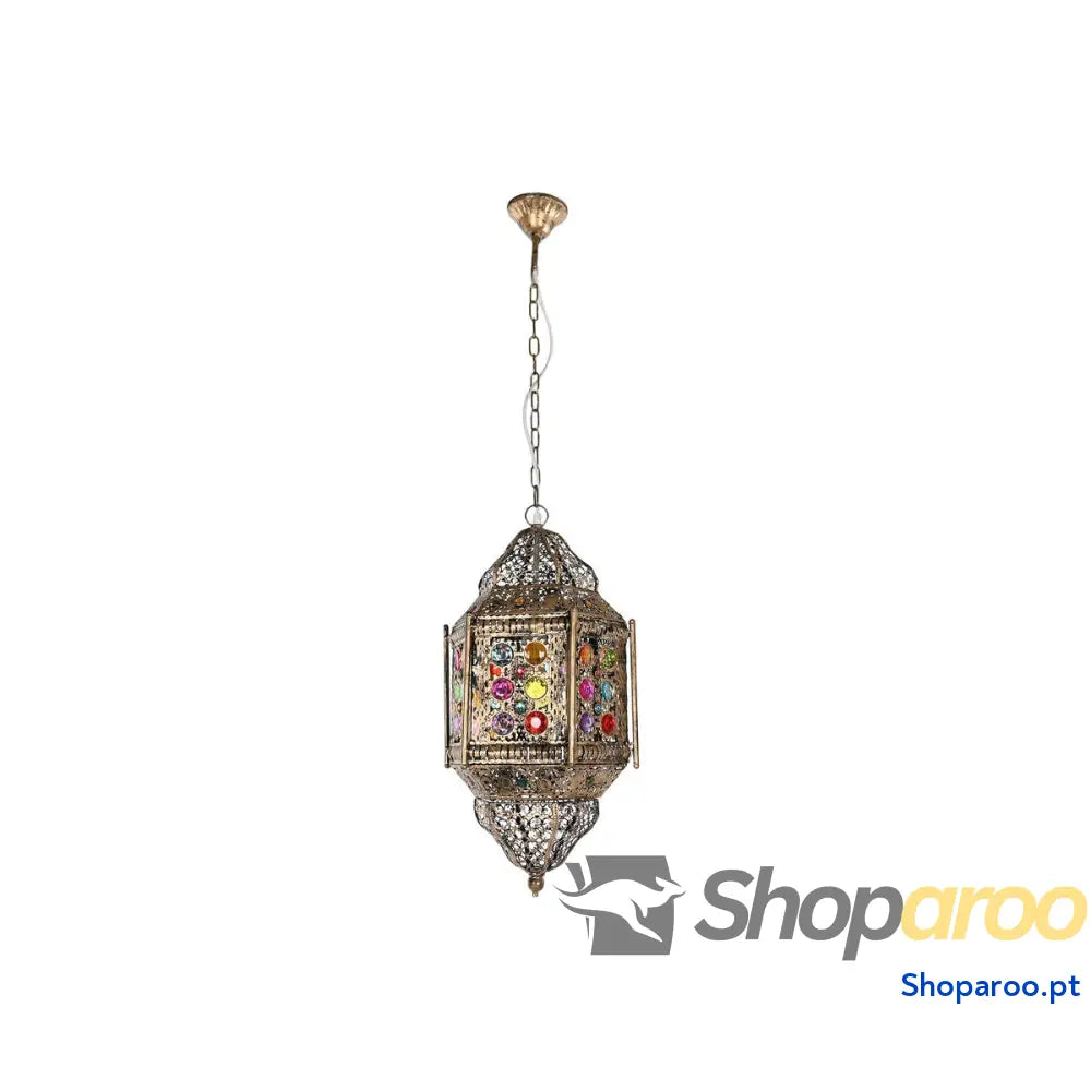 Candeeiro de teto Home ESPRIT Multicolor Dourado Metal 50 W 29 x 26 x 105 cm