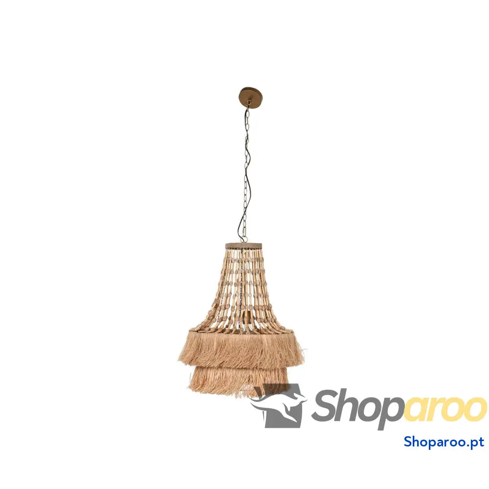 Candeeiro de teto Home ESPRIT Natural Juta Metal 50 W 50,5 x 50,5 x 148 cm