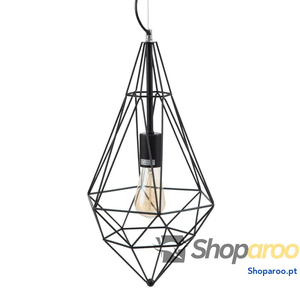 Candeeiro de teto Preto Metal 26 x 26 x 46 cm