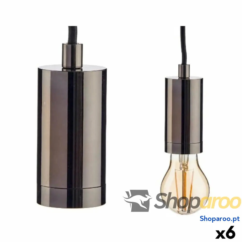 Candeeiro de teto Preto Metal 60 W (6 Unidades)