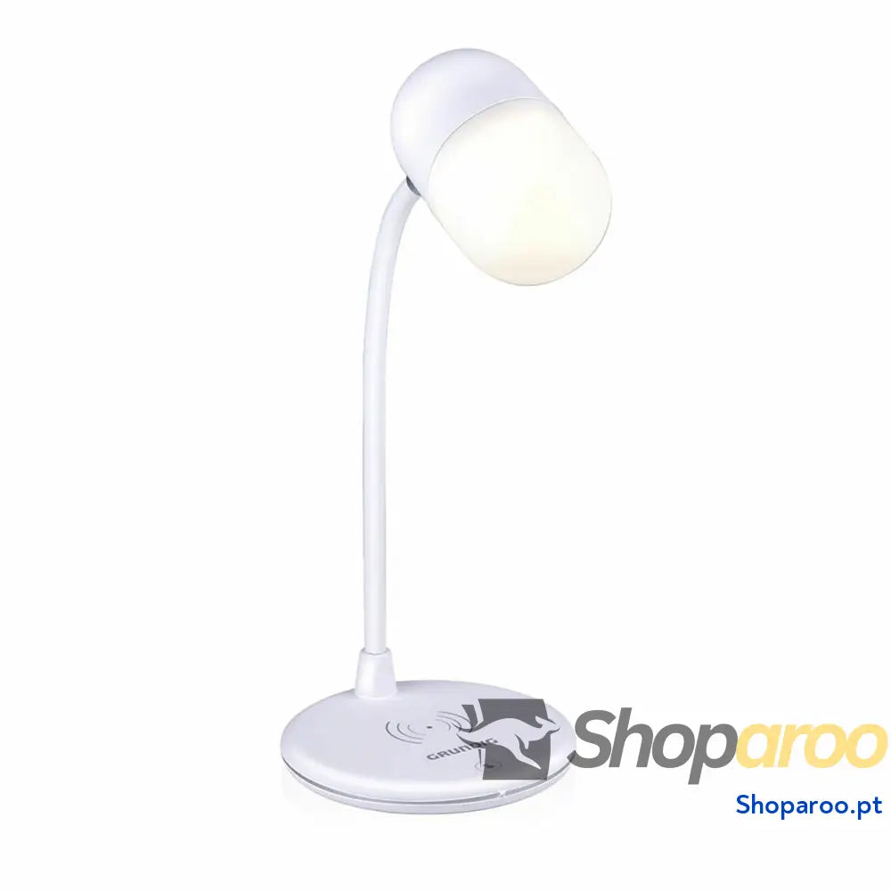 Candeeiro LED com Alta Voz e Carregador sem Fios Grundig Branco 10 W 50 lm Ø 12 x 26 cm Plástico 3 em 1