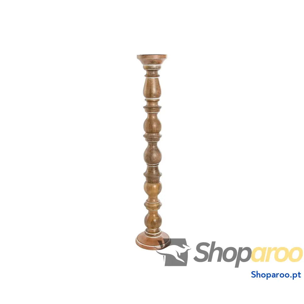 Candelabro Home ESPRIT Castanho Madeira de mangueira Natural Romântico 15 x 76 cm