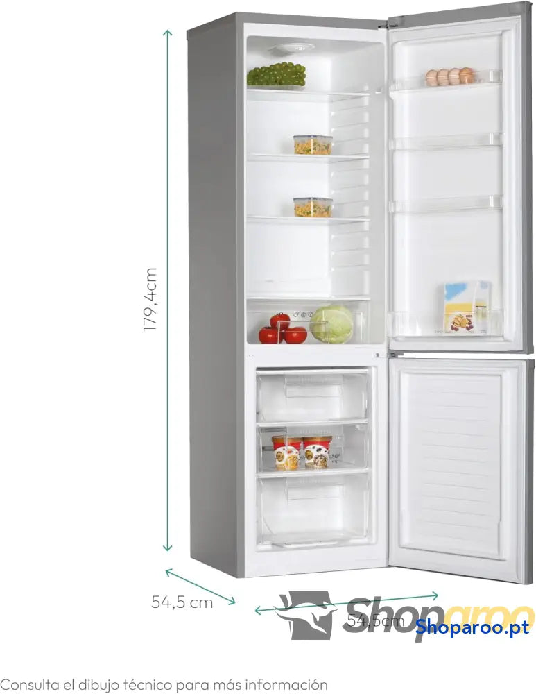 Candy CCG1S 518EX Frigorífico Combi Largura 55 cm Altura 1,80 m Capacidade 252 L Gaveta para legumes Controlo mecânico