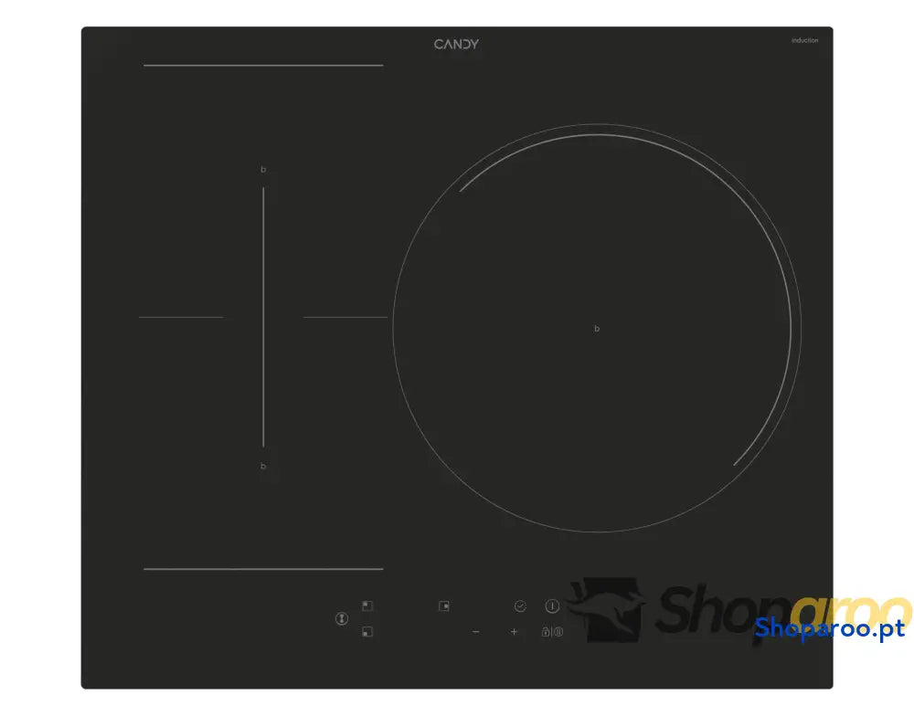 Candy CI633C/E14U placa de indução 3 zonas 60 cm 9 níveis potência e booster 7,2 KW comandos centrais indicador calor