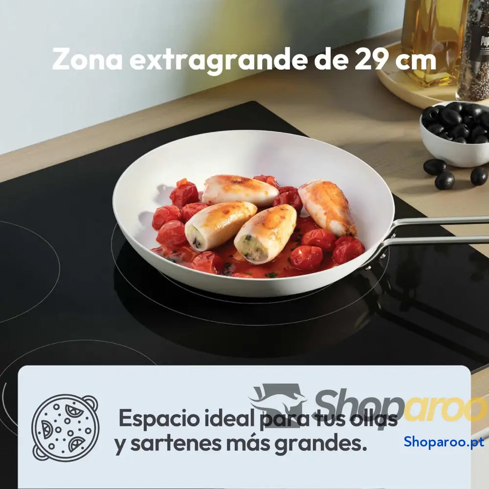 Candy CI633C/E14U placa de indução 3 zonas 60 cm 9 níveis potência e booster 7,2 KW comandos centrais indicador calor