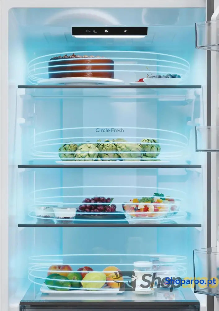 Candy Fresco 300 CNCQ2T618EW Frigorífico Combi capacidade de 355 L total sem Frost Circle gaveta porta controlo