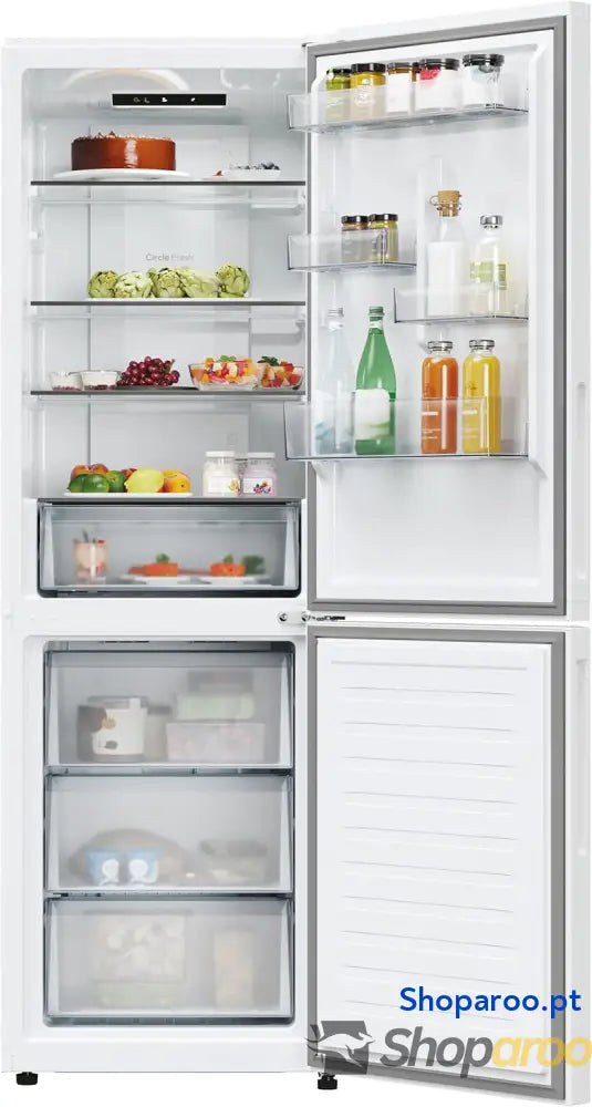 Candy Fresco 300 CNCQ2T618EW Frigorífico Combi capacidade de 355 L total sem Frost Circle gaveta porta controlo