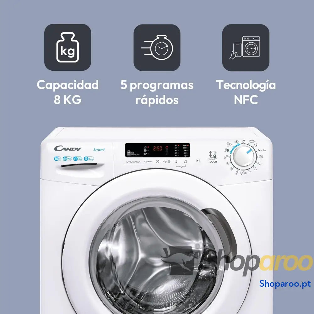 Candy Smart CS 14102DE/1 S Máquina de lavar roupa 10 kg 1400 RPM ecrã digital e comando tecnologia NFC assistente voz