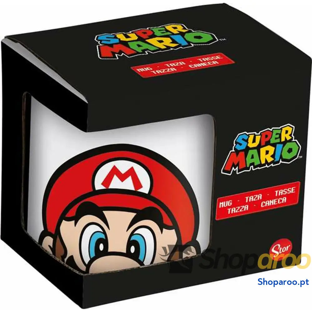 Caneca de Cerâmica Super Mario Branco 325 ml Infantil