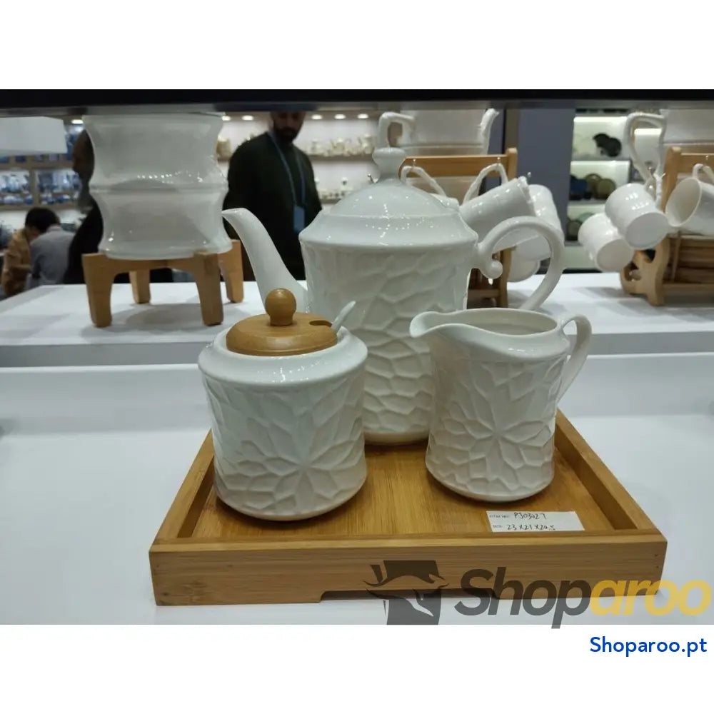 Caneca Home ESPRIT Branco Natural Com relevo 350 ml