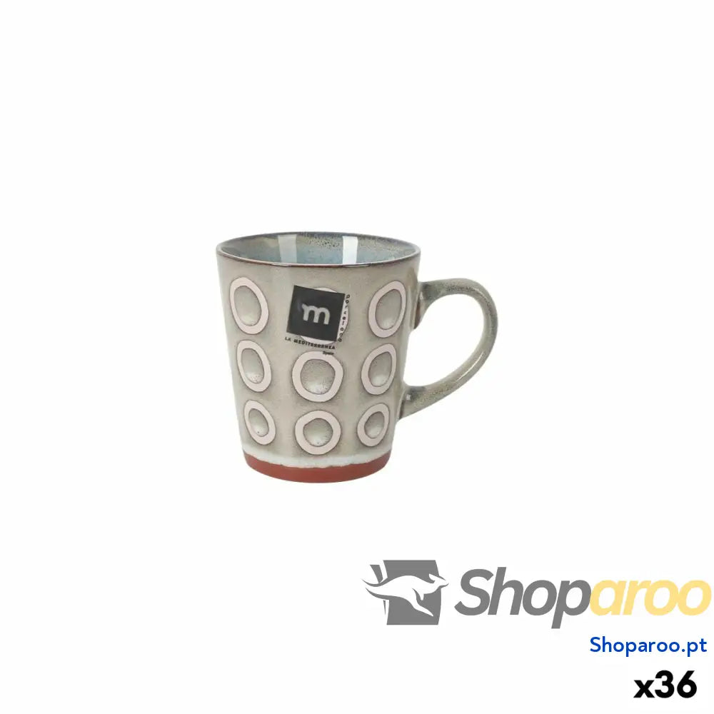 Caneca La Mediterránea Almudena Cinzento 200 ml (36 Unidades)