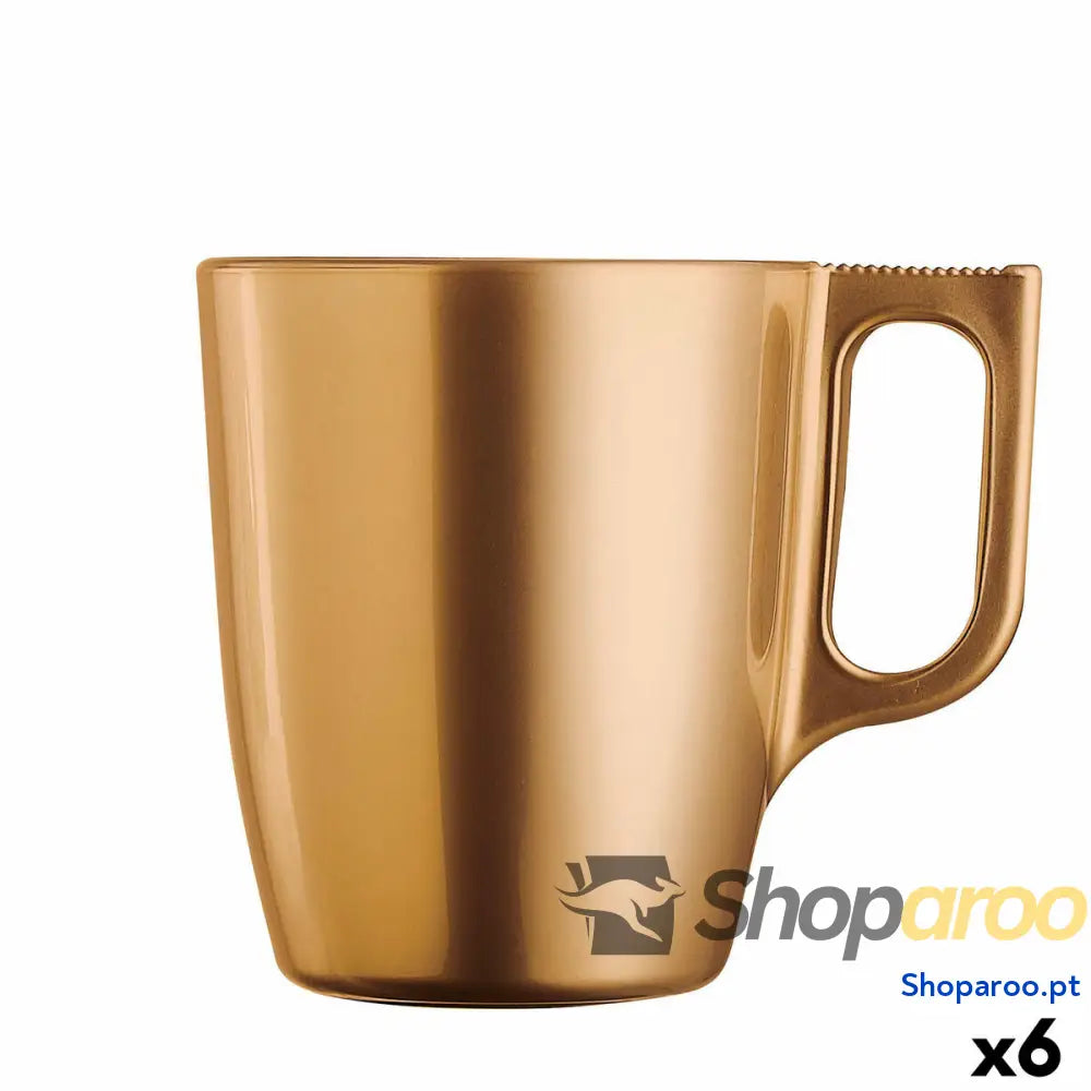 Caneca Luminarc Flashy Dourado Vidro 250 ml (6 Unidades)