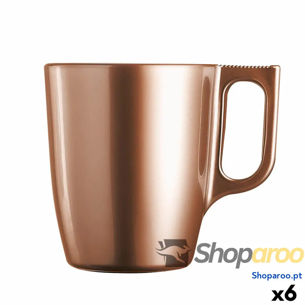 Caneca Luminarc Flashy Marrom claro 250 ml Vidro (6 Unidades)