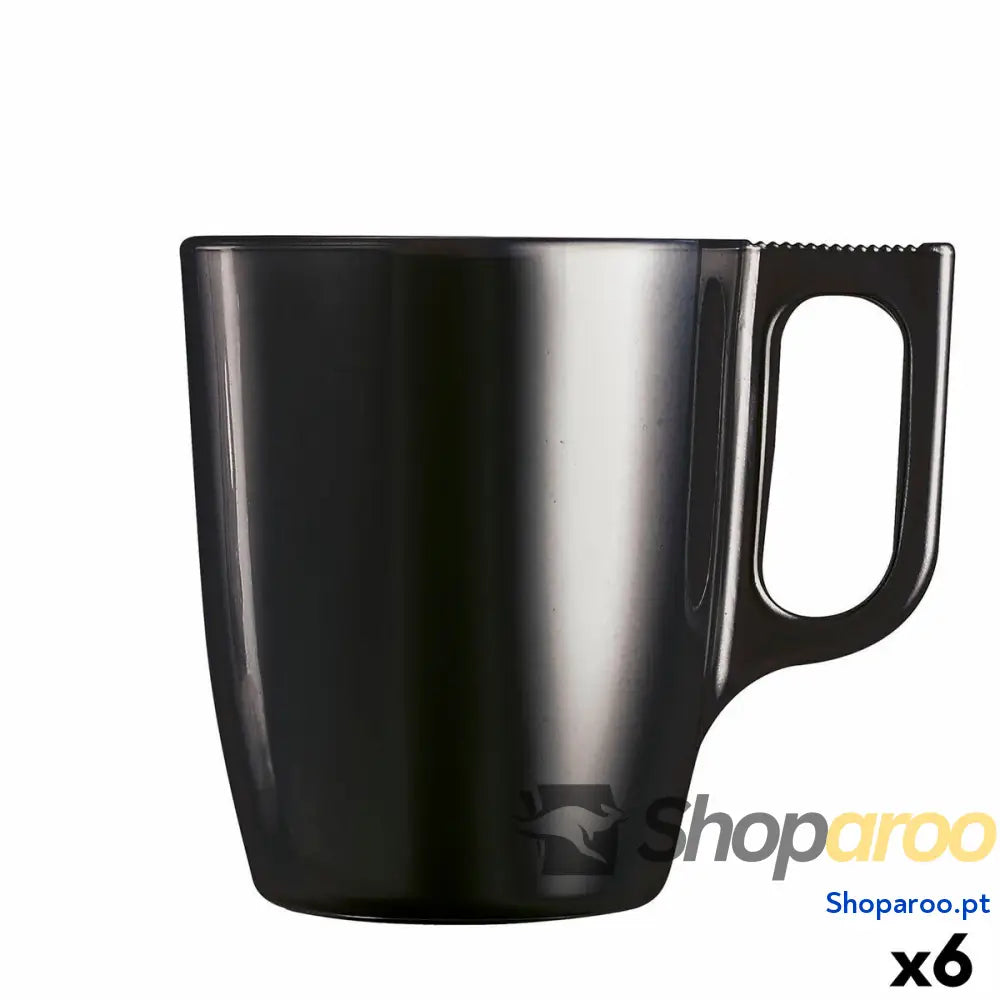 Caneca Luminarc Flashy Preto 250 ml Vidro (6 Unidades)