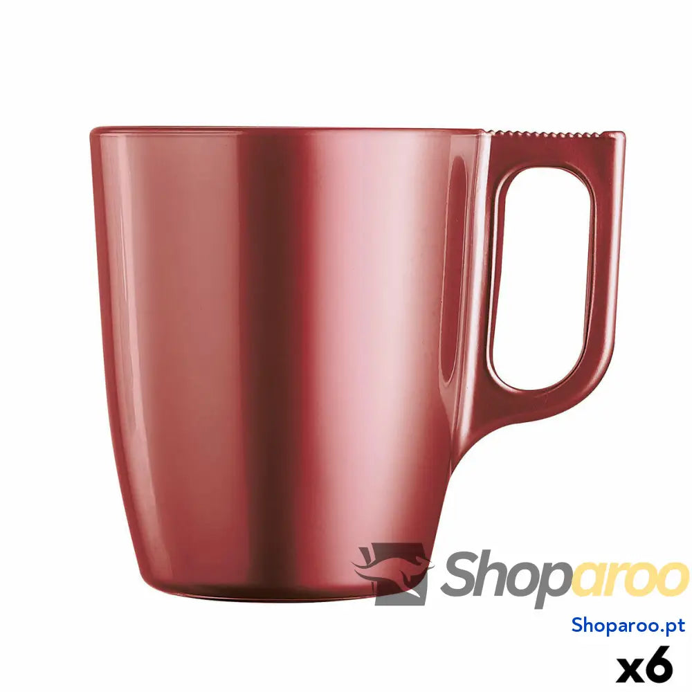 Caneca Luminarc Flashy Vermelho 250 ml Vidro (6 Unidades)