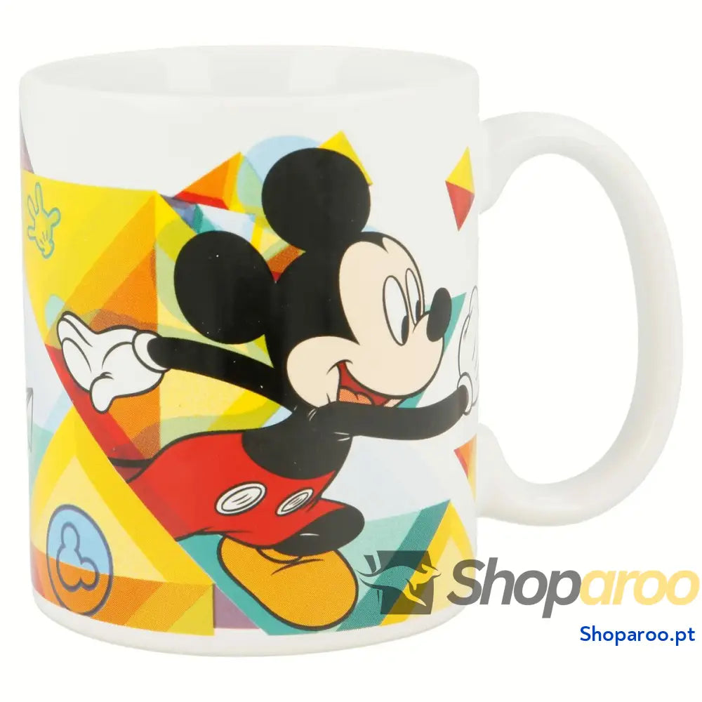 Caneca Mickey Mouse Happy smiles Azul Vermelho Cerâmica 350 ml