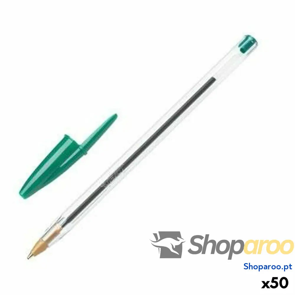 Caneta Bic Cristal Original Verde 0,32 mm (50 Unidades)
