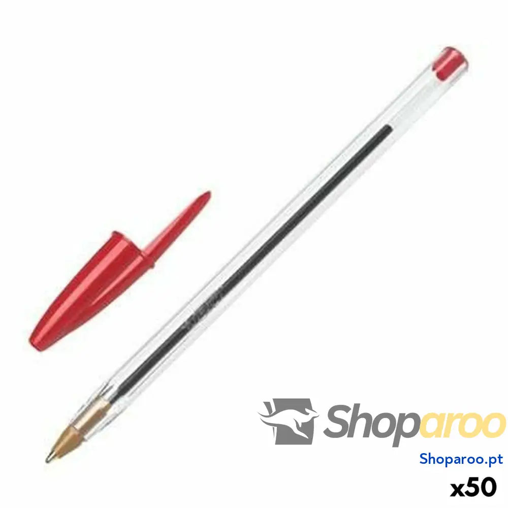 Caneta Bic Cristal Original Vermelho 0,32 mm (50 Unidades)