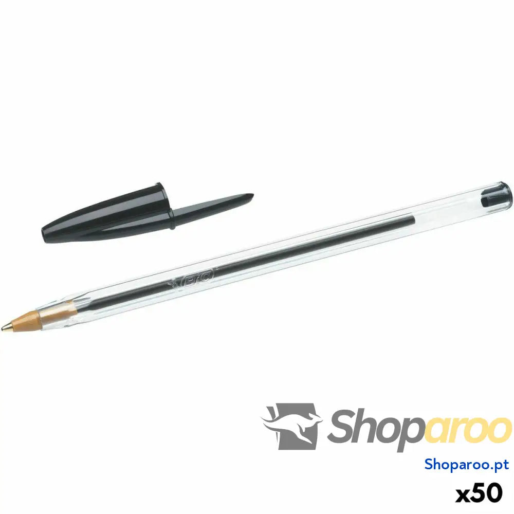 Caneta Bic Cristal Preto Original (50 Unidades)
