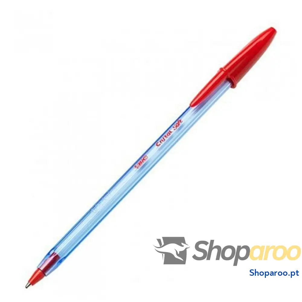 Caneta Bic Cristal Soft Vermelho Transparente 1-2 mm 50 Peças (50 Unidades)