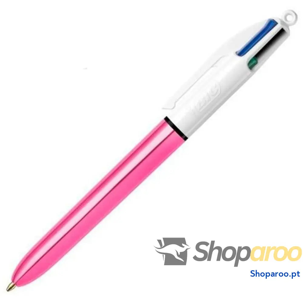Caneta Bic Shine Silver Branco Cor de Rosa (12 Peças)