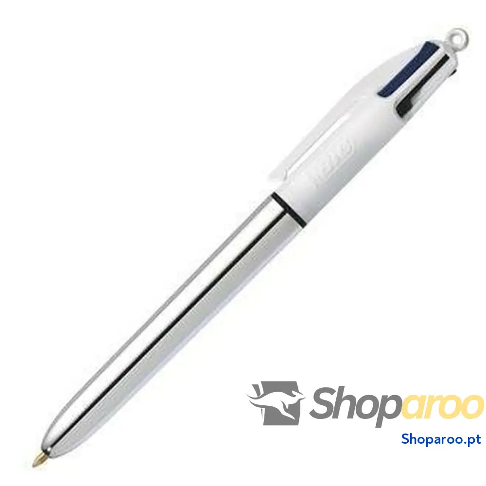 Caneta Bic Shine Silver Branco Prateado (12 Peças)