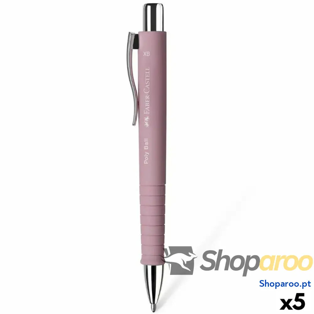 Caneta Faber-Castell Poly Ball XB Cor de Rosa (5 Unidades)