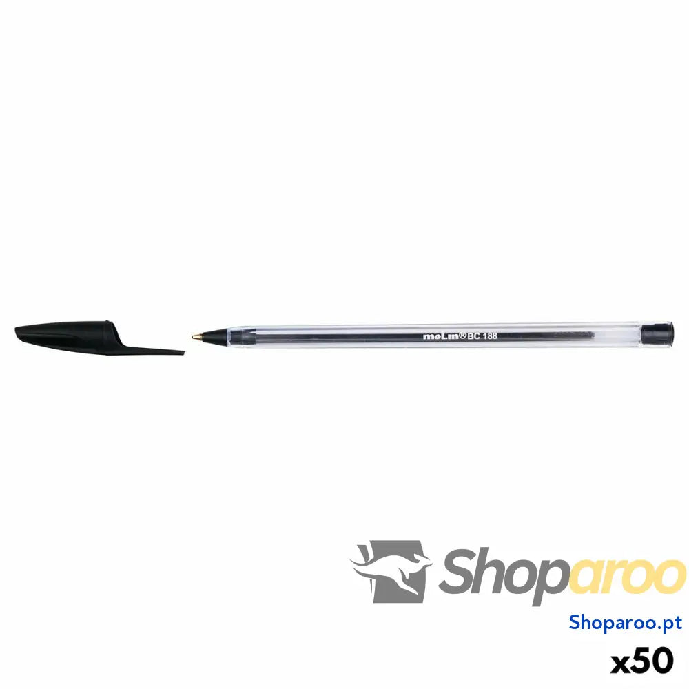Caneta Molin BC188 Cristal 1 mm Preto (50 Unidades)