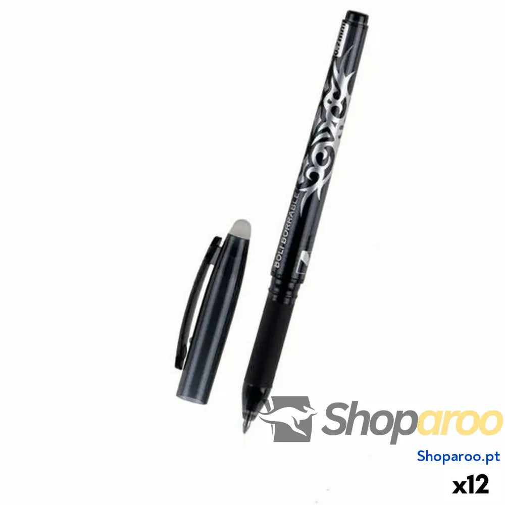 Caneta MP Preto Tinta apagável 0,7 mm (12 Unidades)