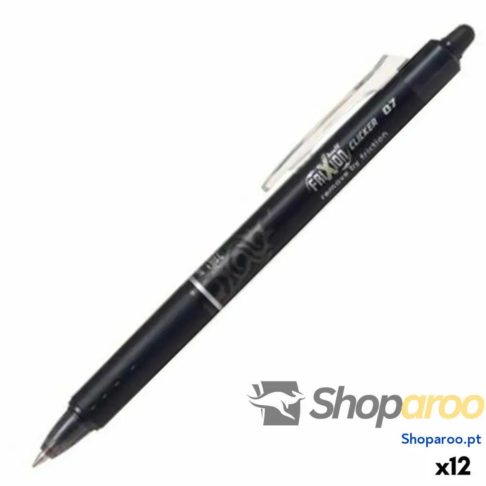 Caneta Pilot Frixion Clicker Tinta apagável Preto 0,4 mm 12 Unidades