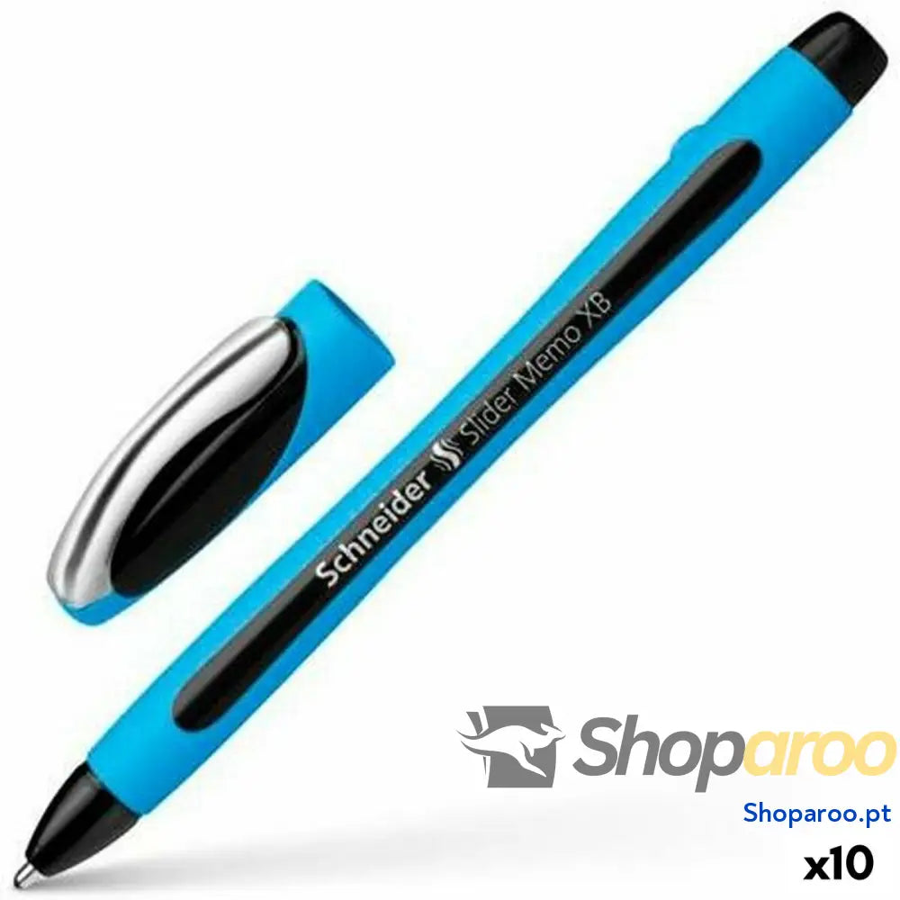 Caneta Schneider Slider Memo XB Azul Preto Borracha natural (10 Unidades)