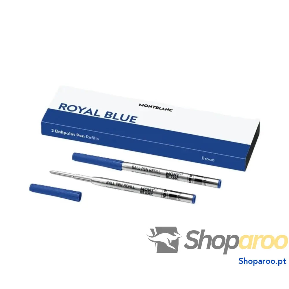 Caneta sobresselente Montblanc ROYAL BLUE - REFILLS  BALL PEN - BROAD - 2 PCS Azul 2 Unidades