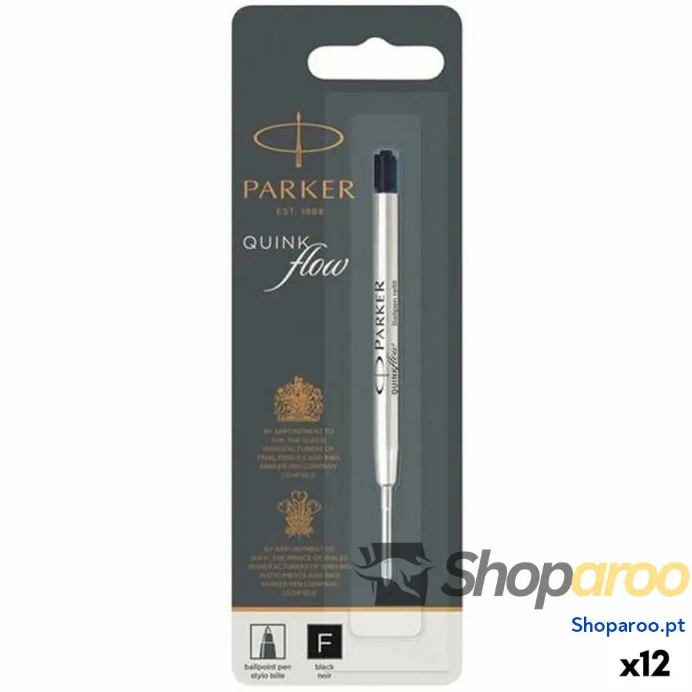 Caneta sobresselente Parker Quink Flow Preto 0,8 mm (12 Unidades)