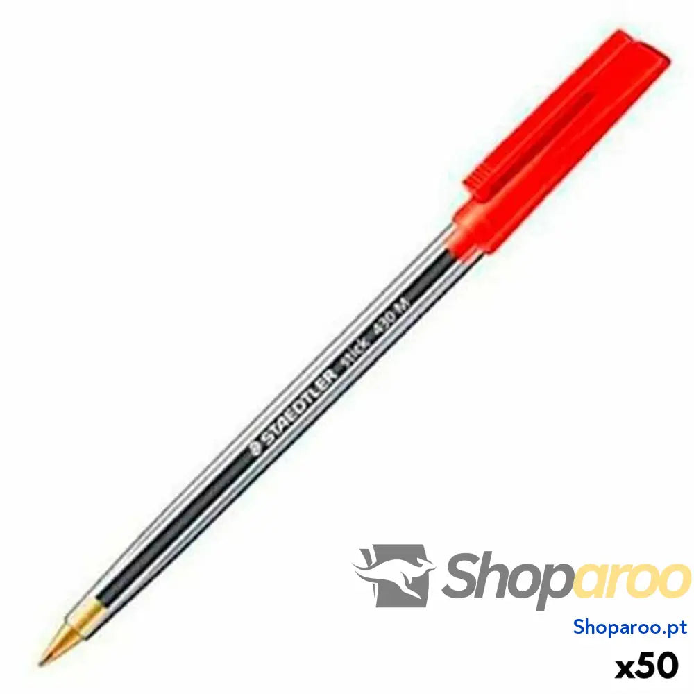Caneta Staedtler Stick 430 Vermelho (50 Unidades)