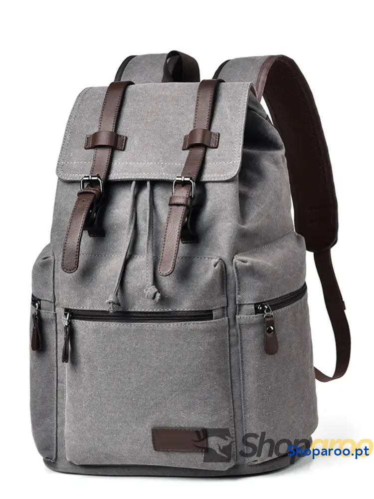 Canvas Backpack Bag with Buckle Straps
