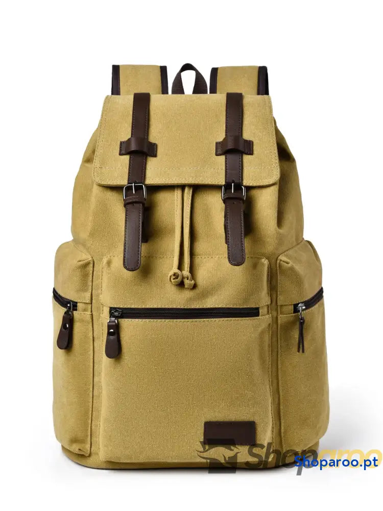 Canvas Backpack Bag with Buckle Straps