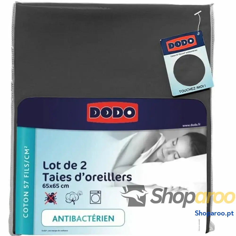 Capa de almofada DODO 2 Unidades Branco Antracite 65 x 65 cm