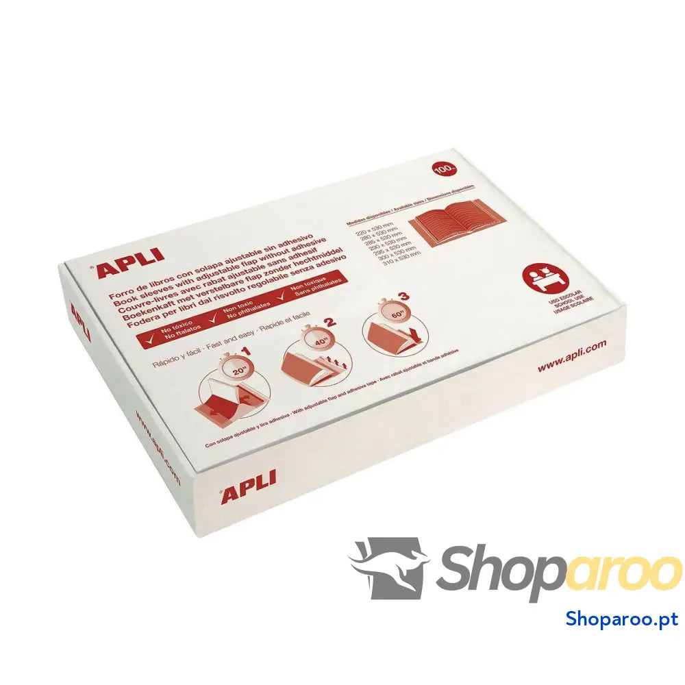 Capa Livro Apli 100 Unidades 31 x 53 cm Transparente (100 Unidades)